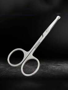 1pc Stainless Steel Round Head Nose Hair Trimmer, Eyelash Makeup Small Scissors, Beauty Grooming Tool