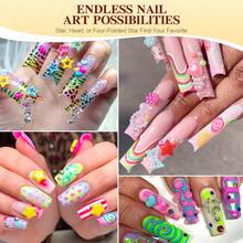 1个3D美甲硅胶打印模具，美甲工具，多功能美甲硅胶模具，五角星、心形和星形图案设计，适合日常美甲趣味图案装饰，打造精致美甲，理想礼物 - 彩色 - 查看 9