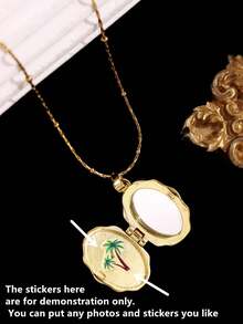 1pc Elegant Vintage Fashion Unique Golden Openable White Pearl Butterfly Pendant Necklace, Suitable For Daily Commute Wear And Women's Jewelry Matching