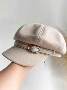 1 件女士无缝 PU 皮革贝雷帽，纯色云彩画家帽，报童帽，时尚百搭秋冬帽，适合户外、散步、滑雪、骑行、旅行、派对、日常使用 - 新G - 查看 17