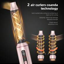 ATOPSKINS 2026 Upgraded 5-In-1 Multi-Function Hot Air Brush & Hair Dryer | Detachable Set + LED Display (Precise Temperature Control) | Fast Heating, Auto Curling | Perfect Christmas Gift For Travel And Daily Use - EU F Type Plug(220-240V) - View 7
