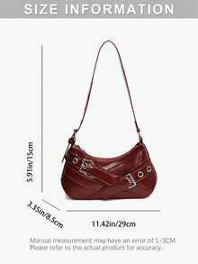 1PC Y2K Gothic Fashionable Type Rivet Decoration Vintage Block Decoration Women's Shoulder Bags And Shoulder Botes Are Adjusted For Daily Travel, Perfect For Music Festival, Rock Style Bag For Women, Fashionable Burgundy Bag, Retro Inspired Bag For Women - Nhiều màu - Xem 10