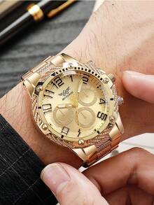 6只/盒 男士时尚钢带派对/场合手表，男士礼物 - 彩色 - 查看 3