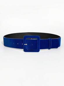 1pc Women's Simple Buckle Belt, Suitable For Pairing With Dresses - Blue - View 2