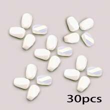 6mm/30pcs Asymmetrical Glass Beads, DIY Jewelry Making Materials, Handmade Necklace, Bracelet, Earrings, Diverse Styles, Niche Design And Luxurious Quality, Inspiration Treasure For Handicraft Lovers, Create Your Unique Fashion Statement - 6mm Glass Irregular-shaped Loose Beads - View 15