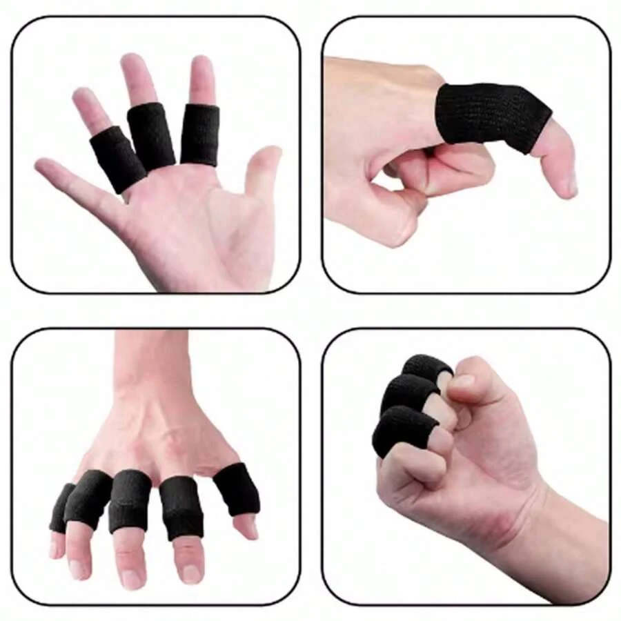 10Pcs Comfortable Finger Brace Splint Sleeve Thumb Support Protector Elastic Breathable Stabilizers For Golf - Multicolor - View 1