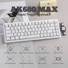 Teclado mecánico con efecto Hall AJAZZ AK680MAX con cable, 68 teclas intercambiables, teclado mecánico personalizable, retroiluminación mixta, compacto y portátil, iluminación RGB, DIY - Productos oficiales y auténticos de AJAZZ - Ver 3