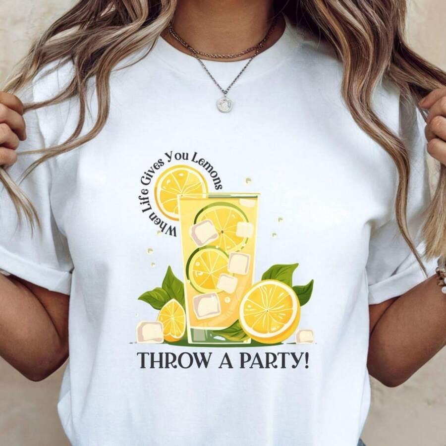 Camiseta divertida de fiesta con limones, camiseta cítrica de verano, camiseta de celebración, camiseta con gráfico de limonada amarilla brillante.jpg220g WoM-en's 100% Cotton T-Shirt - Feminine and Comfortable FiT-Suitable for all people, whether woM-en or M-enhigh-quality durable fabric suitable for all seans,ft to the touch but built to lastBreathabletops woM.en fall outfiT.S for woM.en vaC.Ation outfiT.S woM.en halloween costume - Blanco - Ver 1