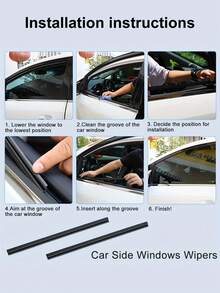[All-Season Protection] 2pcs Car Side Window Wiper - Dual Head Rubber Windshield Scraper, Suitable For Driver And Passenger Windows, All-Season Rain, Snow, Dirt Protection - Multicolor - View 5