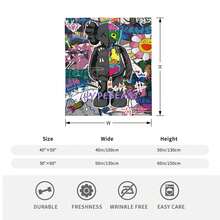 Kawss Merch Kawaii Kaw Blanket For Men Women Warm Cozy Fluffy Throw Blankets For Bed - màu đen - Xem 6