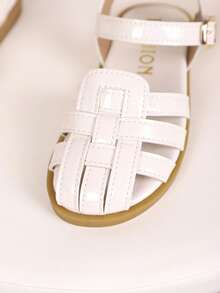 1双儿童流苏PU休闲时尚凉鞋，适合夏季穿着 - 米色 - 查看 8