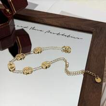 1 chiếc vòng tay phong cách tối giản sang trọng, thiết kế chữ C kép đa năng, món quà độc đáo dành cho bạn gái hoặc bạn thân. - Vòng tay đôi C - Xem 6