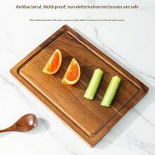 Fashionable Rosewood Cutting Board With Built-In Juice Groove - Multifunctional Cheese Board, Tea Set Snack Tray, Serving Platter For Steak, Bread, Pizza, Meat, Washable Fruit And Vegetable Chopping Board, Essential For Kitchen, Dining Room, Apartment - Brown - View 6