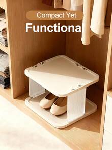 Shoe Rack For Closet, Space Saving Shoe Organizer, Sturdy Storage Shelf, Closet Organizers And Storage, Shoe Cabinet For Upright Or Upside Down, Large Space Fit All Shoe Sizes, Stackable Free Standing Shoe Rack For Entryway, Garage, Corridor, Apartment Essentials, Home Organization - White - View 6