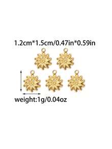 3pcs/Pack 304 Stainless Steel Simple Sun Earring Pendant, Minimalist Threaded Sunflower DIY Jewelry Findings - Swirl Flower Accessories - View 4