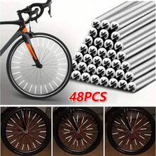 1/12/24/48pcspcs Spoke Reflectors - Spoke Light Grey Spoke Covers Decorative Packaging Bicycle Wheel Firefly Reflective Strips Steel Rim Reflective Tape - Multicolor - View 2