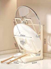 1个立式锅盖架，多功能砧板和锅盖收纳架，厨房台面储物架，适用于存放砧板、锅盖、刀具和其他厨房配件