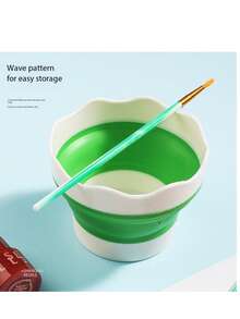 1 Stück Mini faltbarer Silikon Farbeimer, Aquarellpinsel Waschbecher, Mehrzweck Kunstbedarf - Verschiedenfarbig - Übersicht 8