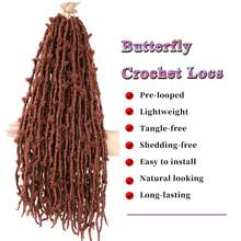 1/5 paquetes de trenzas de crochet de mariposa con bucles previos, trenzas de crochet de mariposa desgastadas para cabello sintético - Multicolor - Ver 2