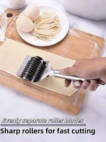 1pc Stainless Steel Pizza & Pastry Cutter - Multifunctional Kitchen Tool, Suitable For Dough, Pasta And Pancakes, Stainless Steel Pastry Wheel, Dumpling Skin Crimper, Cookie & Pastry Perforated Rolling Pin, Kitchen Utensils, Kitchen Gadgets, Kitchen & Dining, Kitchen Tools, Pasta Maker And Cutter, Random Color