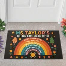Personalized School Counselor Office Doormat, Custom Rainbow Rug, You Matter Welcome Mat, Encouraging Classroom Decor, Personalized Outdoor Welcome Mat Decor, Housewarming Gift, Thanksgiving Gift, Christmas Day Gift - 24"X16"/30"X18" - default - View 3
