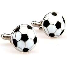 Mancuernillas o gemelos para hombre con diseño de balón de fútbol(default) - Multicolor - Ver 2