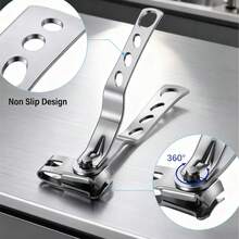 360-Degree Rotating Nail Clippers, Stainless Steel Nail Clipper Trimmers And Knives With Nail Tools, Home Nail Clippers For Trimming Toenails And Nail Art Tools, Men And Women Who Can Easily Hold Nail Clippers As Gifts - Multicolor - View 4