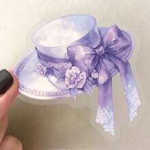 50 piezas Paquete de pegatinas "Purple Dream" resistentes al agua, transparentes de PET para decoración de planificadores - Patrones de flores de colores mixtos, pegatinas reutilizables autoadhesivas, adecuadas para portátiles, botellas de agua, cuadernos - Adecuadas para superficies de vidrio, formas irregulares