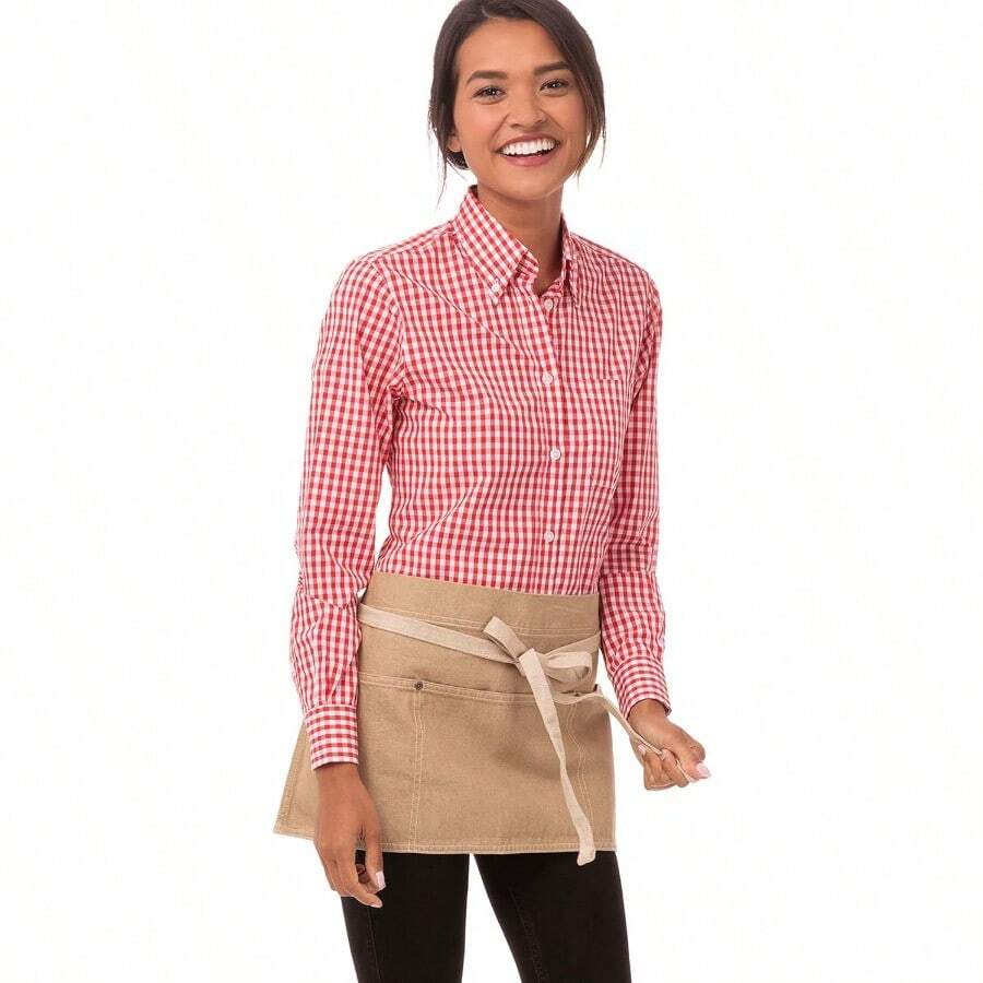 Unisex Austin Waitress Apron For Kitchen And Restaurant Use Durable Adjustable Stylish Design With Multiple Pockets For Efficient Food Service And Easy Cleanup - như hình ảnh - Xem 1