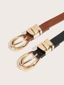 2条/1条波西米亚风金属铆钉圆形西式黑色腰带，Y2K风格，适合搭配牛仔裤、连衣裙、西装，日常穿着，也适合派对、街头风、返校季、送朋友的礼物、圣诞节和新年配饰。 - 戒圈腰帶 - 查看 4