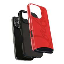 1 Pcs Cursive Red Script Phone Case, Suitable For 17 Pro Max/17 Air/ 16 Pro MAX/15 Pro Max/14 Pro/13 Pro/12/11, Personalized Phone Case For Men And Women,They Are Excellent Gifts For Girlfriends, Boyfriends And Family Members For Christmas And Halloween. - 黑色 - 查看 3