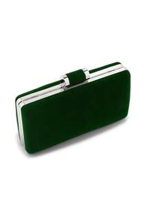 Túi xách cầm tay hình chữ V đính sequin lấp lánh, dây xích kim loại, kiểu dáng phong bì, thích hợp cho tiệc tùng, đám cưới, các dịp thường ngày, túi xách nữ, ví dự tiệc. - màu xanh lá - Xem 3