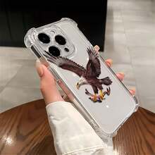 Funda para teléfono con águila volando sobre el mapa de México. Compatible con teléfonos ,  17,  16 Pro Max,  15 Pro Max,  13 y  12. Fabricada en TPU para una protección eficaz contra golpes y caídas. Un regalo ideal para familiares, amigos, seres queridos, parejas y para Navidad. - transparente - Ver 4