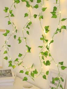 1pc 20/40/60 LED 2m/4m/6m Battery Operated Copper Wire Vine Lights, Fairy Lights For Home Decor, Party, Wedding, Bedroom, Living Room, Camping - Yellow - View 6
