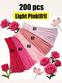 100pcs Fluffy Cleaning Sticks, Soft Fuzzy Craft Sticks Suitable For DIY Flower Bouquets, Floral Arrangements, Children's School Art Projects, Party Decorations, Graduation, Weddings, Birthday Gifts, Mother's Day, Christmas And Other Holiday DIY Crafts - Red Series - View 26