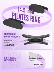 JKSHMYT Silicone Pilates Ring-14.5" Home Pilates Kit With Padded Handles, Mini Ball, Resistance Bands, Guide & Bag, Better Me Pilates Essentials Circle Set For Workouts Women - 紫色 - 查看 3