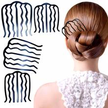 6 件装金属发梳侧梳发叉夹发夹，适用于盘发、丸子头等发型，U 型发梳，复古发型发饰，休闲丸子头造型发夹，学生用品，头部饰品