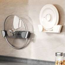 1个厨房壁挂式锅盖架，家用免钻孔收纳整理架，可调节伸缩砧板架，厨房必备，厨房，厨房配件，厨房装饰，厨房收纳，清洁用品 - 彩色 - 查看 3