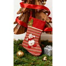 Calcetín navideño,Calcetín navideño grande de punto,Bolsa de regalo de Navidad,Calcetín para regalos navideños,Bolsa para dulces navideños. - Rojo - Ver 5