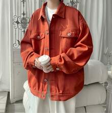 Men Plus Size Denim Jackets - Brown - View 5