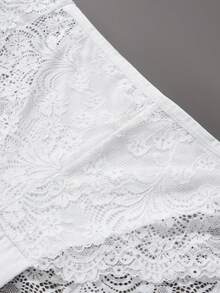 6pcs/Pack Plus Size Women's White Lace Panties - Sexy & Comfortable Underwear - Multicolor - View 5