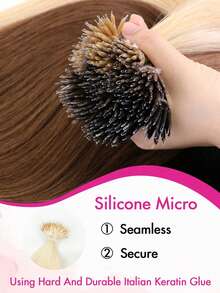 Extensions de cheveux à anneau nano de 12 à 24 pouces, extensions de cheveux humains Remy pré-liées à anneau nano, extensions de cheveux à anneau nano à fusion à froid, extensions de cheveux à embout nano, 50 mèches d'extensions de cheveux humains Remy, convient à tous, invisible, naturel - S60 - Voir 6
