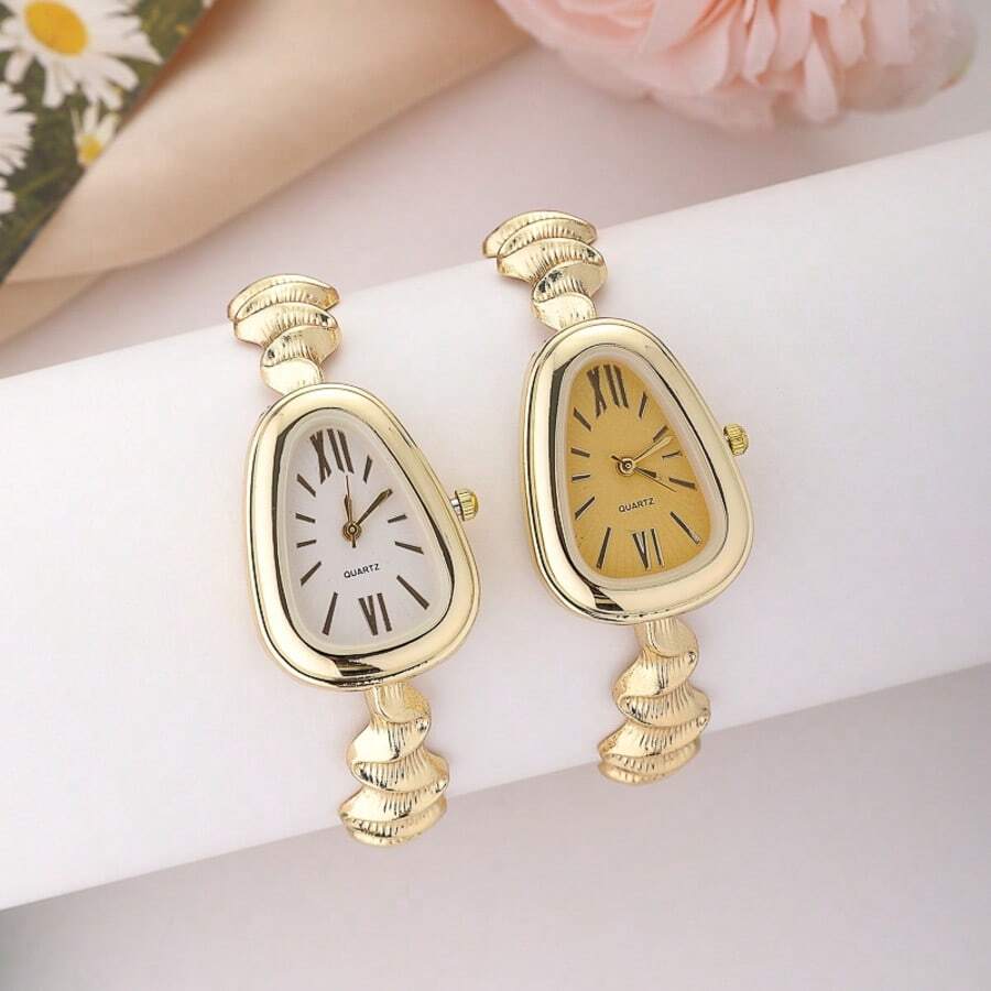 新款时尚高端蛇形女士腕表，小众奢华极具吸引力的石英腕表手链，适合作为礼物/生日礼物 - 白色 - 查看 1