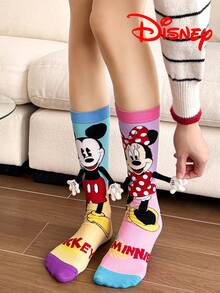 Disney 6/3双正品袜子，礼品袜，经典卡通动画袜子，新颖有趣的设计，舒适透气，男女时尚袜子，情侣款，中性款，迪士尼袜子 - 彩色 - 查看 13