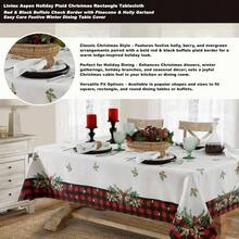 Aspen - Mantel de tela de Navidad, diseo de bfalo rojo y negro con borde de guirnalda, mantel de fcil cuidado, rectangular de 52x 70 pulgadas - 259,1 x 152,4 cm (Rectangular) - Ver 3