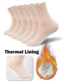 3 đôi tất cổ cao bằng vải nỉ dày dặn dành cho nữ, tất lông ấm áp và bền cho mùa thu/đông, tất giữ nhiệt mềm mại và thoải mái khi đi sàn, tất ngủ - Nhiều màu - Xem 16