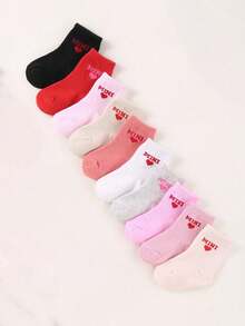 10 paires de mini chaussettes équipage bébé en forme de cœur, tenues de Thanksgiving pour filles, chaussettes de Noël pour enfants, chaussettes pour le remplissage des bas, tenues de Noël pour bébé fille, chaussettes pour le remplissage des bas pour filles, accessoires bébé, articles essentiels pour nouveau-nés, décorations de Noël, cadeau de Noël - Multicolore - Voir 11
