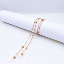 Delicate Eyeglass Cord, Colorful Fashion Safety Chain/New - Dourado + Prata - View 2