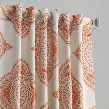 HPD Half Price Drapes - Cortinas de oscurecimiento de habitación con Estampado geométrico para Sala de Estar y recámara, 50 Pulgadas de Ancho x 96 Pulgadas de Largo, (1 Panel),(Henna 127An x 243.8Al cm (1 Paneles)) - Multicolor - Ver 3