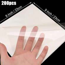 150/200/300 hojas de celofán transparente, papel de regalo transparente para envolver regalos, papel de envolver de celofán cristalino, adecuado para conos de henna y manualidades DIY. - transparente - Ver 3